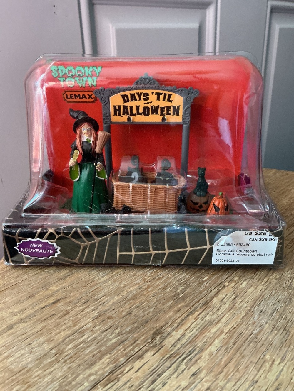 LEMAX SPOOKY TOWN BLACK CAT COUNTDOWN  DAYS 'TIL HALLOWEEN 2022 Table Accent